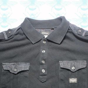 Diesel Black Polo 2 Pocket Strap Shoulders Men's Size - XL